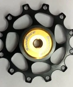 Cnc Sunrace SP862 Schaltwerksrolle Alu Gefräst Schwarz/gold 12Z (1 Stück) [19303]