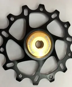 Cnc Sunrace SP864 Schaltwerksrolle Alu Gefräst Schwarz/gold 14Z (1 Stück) [19304]
